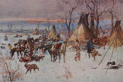 Picture of Indian Hunters' Return (large) (Charles M. Russell Print)