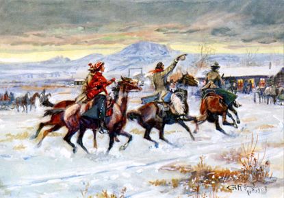 Picture of C. M. Russell Boxed Christmas Cards: Going to A Christmas Ranch Party, 1908